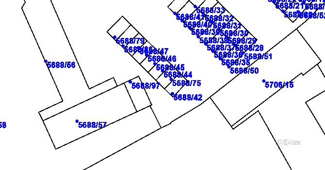 Parcela st. 5688/76 v KÚ Varnsdorf, Katastrální mapa