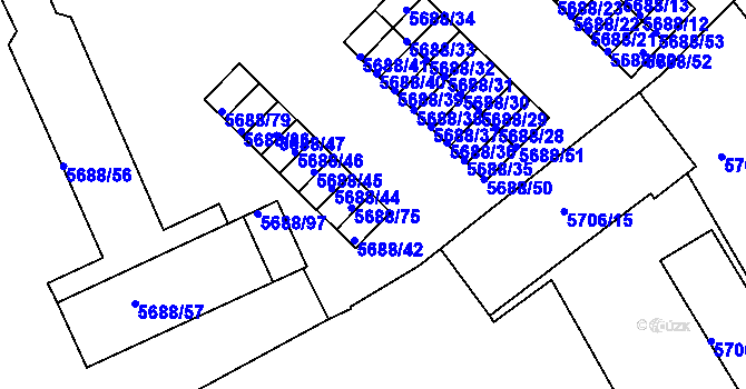 Parcela st. 5688/73 v KÚ Varnsdorf, Katastrální mapa