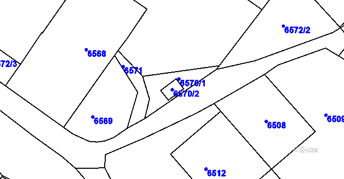 Parcela st. 6570/2 v KÚ Varnsdorf, Katastrální mapa