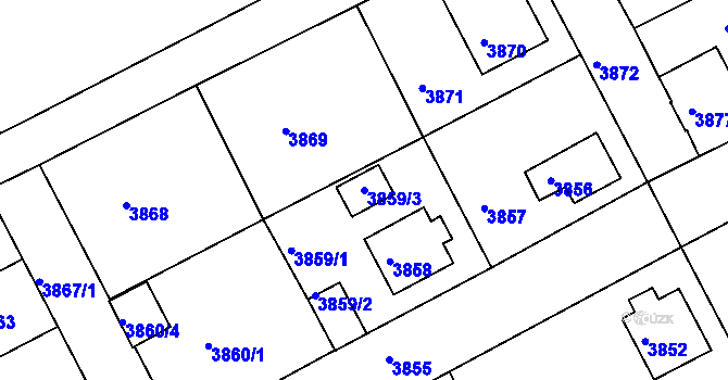 Parcela st. 3859/3 v KÚ Varnsdorf, Katastrální mapa