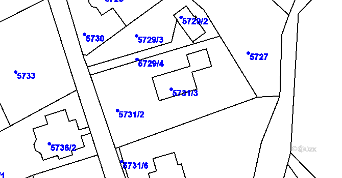 Parcela st. 5731/3 v KÚ Varnsdorf, Katastrální mapa
