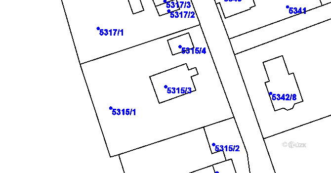 Parcela st. 5315/3 v KÚ Varnsdorf, Katastrální mapa