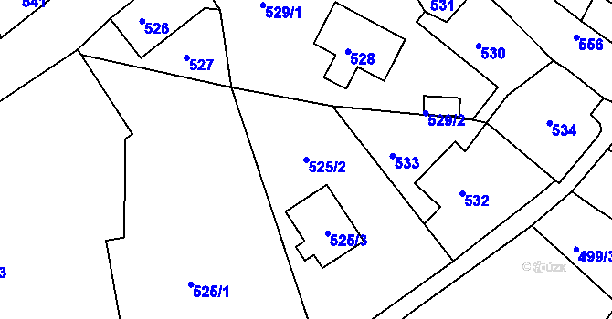 Parcela st. 525/2 v KÚ Varnsdorf, Katastrální mapa