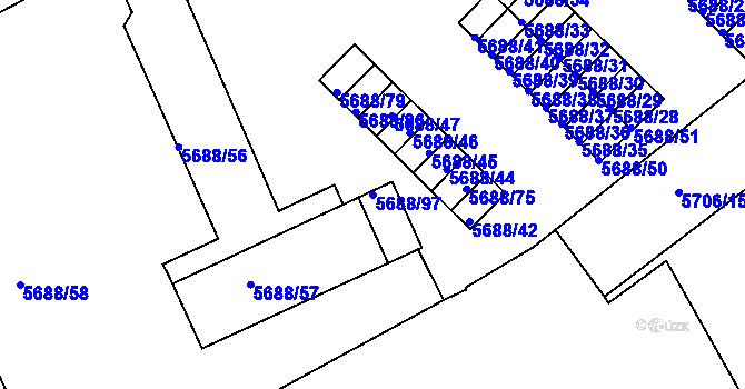 Parcela st. 5688/97 v KÚ Varnsdorf, Katastrální mapa
