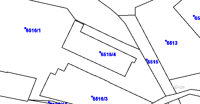 Parcela st. 6516/4 v KÚ Varnsdorf, Katastrální mapa
