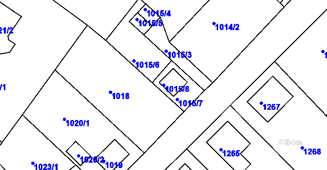 Parcela st. 1015/8 v KÚ Varnsdorf, Katastrální mapa