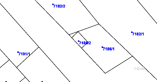 Parcela st. 7186/2 v KÚ Varnsdorf, Katastrální mapa