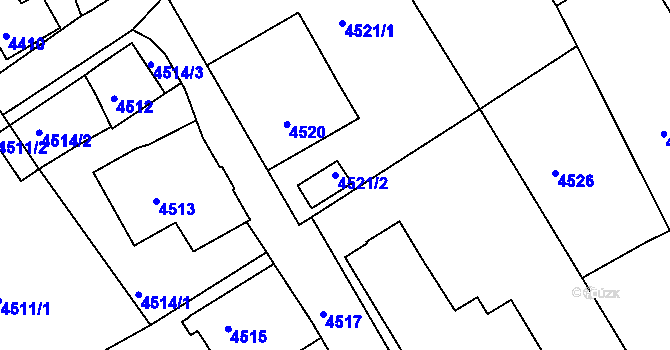 Parcela st. 4521/2 v KÚ Varnsdorf, Katastrální mapa