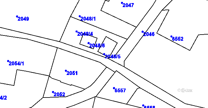 Parcela st. 2048/5 v KÚ Varnsdorf, Katastrální mapa