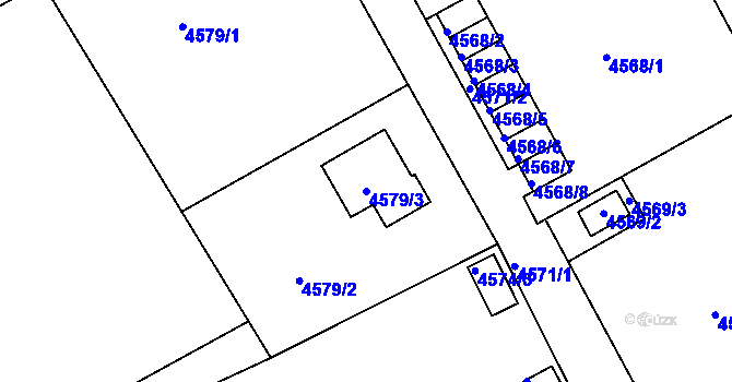 Parcela st. 4579/3 v KÚ Varnsdorf, Katastrální mapa
