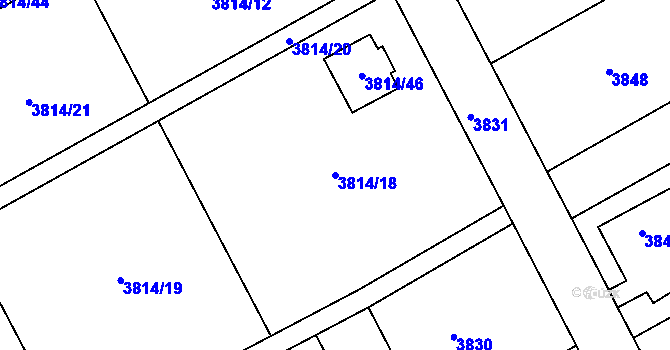 Parcela st. 3814/18 v KÚ Varnsdorf, Katastrální mapa