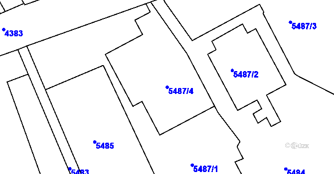 Parcela st. 5487/4 v KÚ Varnsdorf, Katastrální mapa