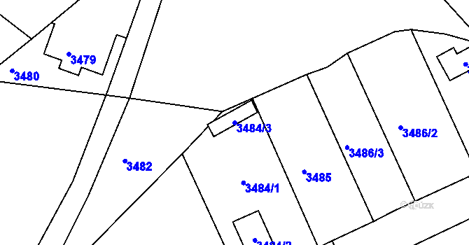 Parcela st. 3484/3 v KÚ Varnsdorf, Katastrální mapa
