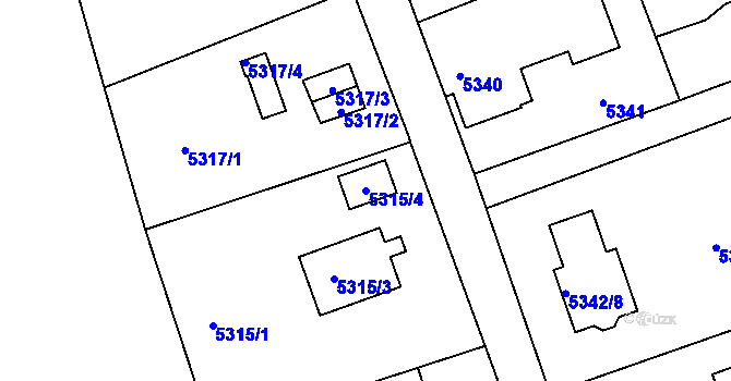 Parcela st. 5315/4 v KÚ Varnsdorf, Katastrální mapa