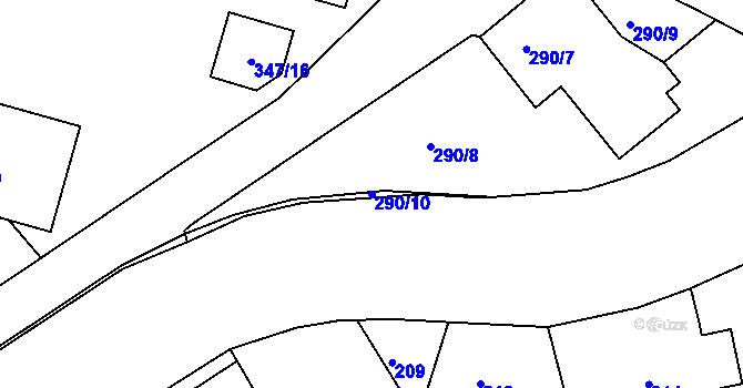 Parcela st. 290/10 v KÚ Varnsdorf, Katastrální mapa