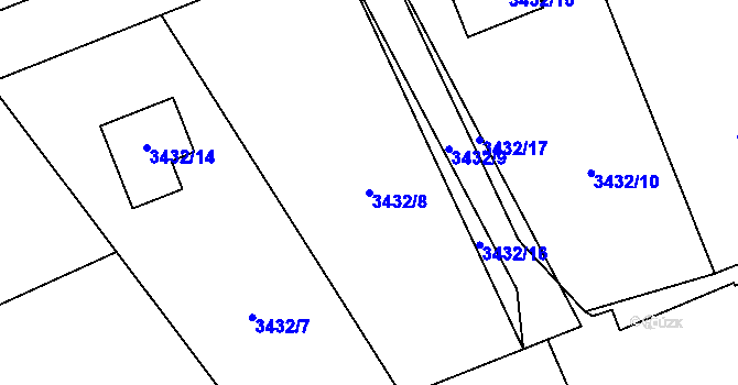 Parcela st. 3432/8 v KÚ Varnsdorf, Katastrální mapa