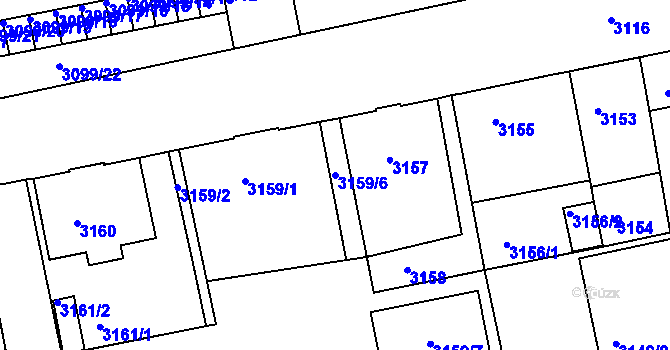 Parcela st. 3159/6 v KÚ Varnsdorf, Katastrální mapa