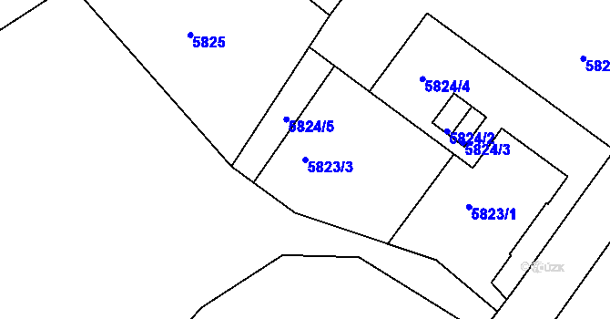 Parcela st. 5823/3 v KÚ Varnsdorf, Katastrální mapa