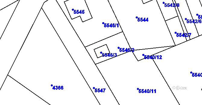 Parcela st. 5546/3 v KÚ Varnsdorf, Katastrální mapa