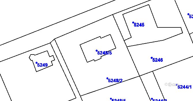 Parcela st. 5248/5 v KÚ Varnsdorf, Katastrální mapa
