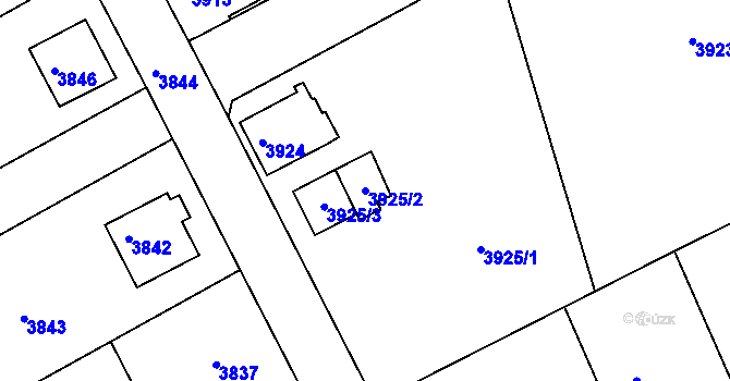 Parcela st. 3925/2 v KÚ Varnsdorf, Katastrální mapa