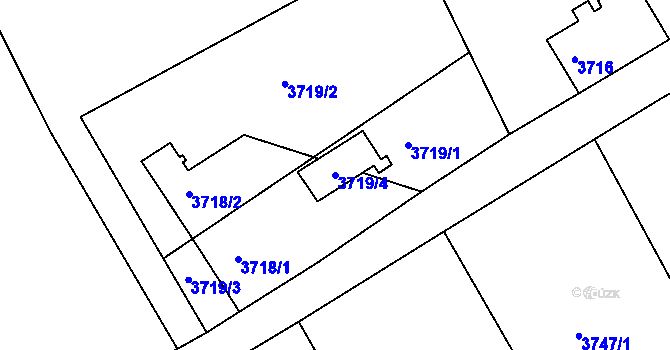 Parcela st. 3719/4 v KÚ Varnsdorf, Katastrální mapa