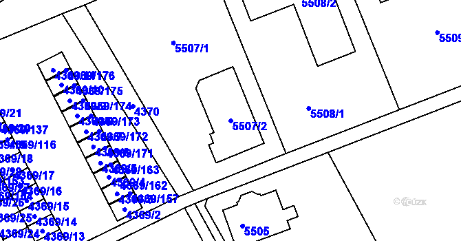 Parcela st. 5507/2 v KÚ Varnsdorf, Katastrální mapa