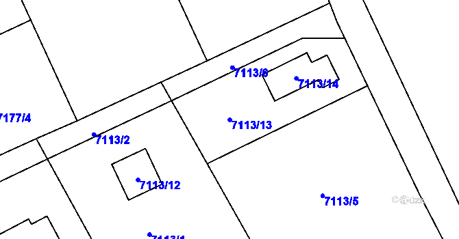 Parcela st. 7113/13 v KÚ Varnsdorf, Katastrální mapa