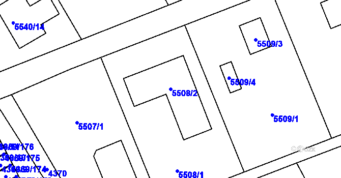 Parcela st. 5508/2 v KÚ Varnsdorf, Katastrální mapa