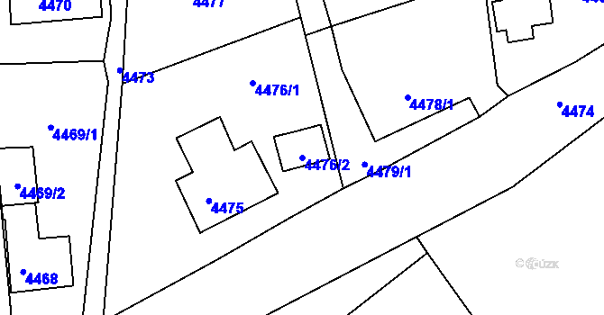 Parcela st. 4476/2 v KÚ Varnsdorf, Katastrální mapa