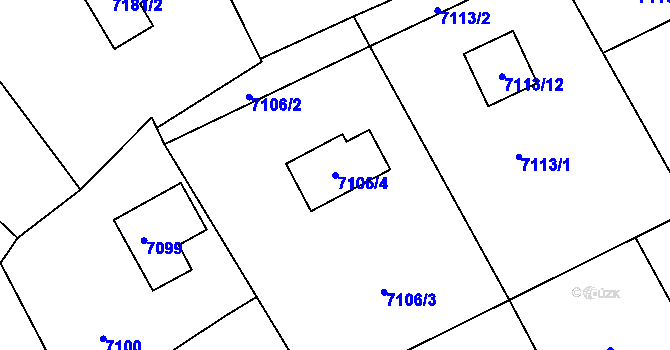 Parcela st. 7106/4 v KÚ Varnsdorf, Katastrální mapa