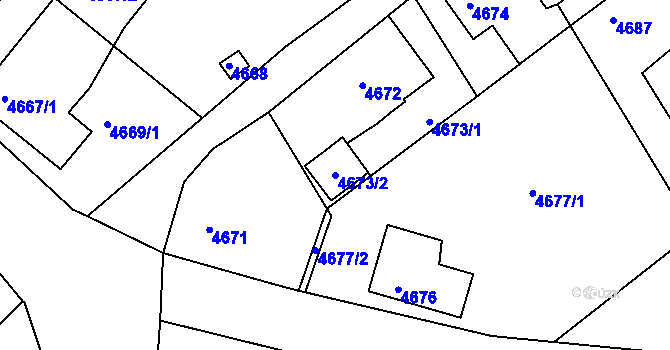 Parcela st. 4673/2 v KÚ Varnsdorf, Katastrální mapa