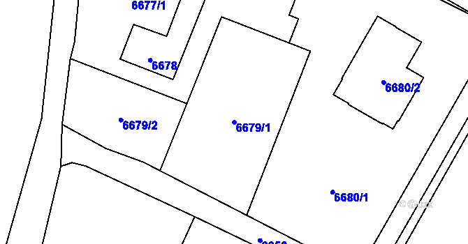 Parcela st. 6679/1 v KÚ Varnsdorf, Katastrální mapa