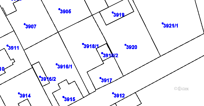 Parcela st. 3918/2 v KÚ Varnsdorf, Katastrální mapa