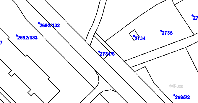 Parcela st. 2731/8 v KÚ Varnsdorf, Katastrální mapa