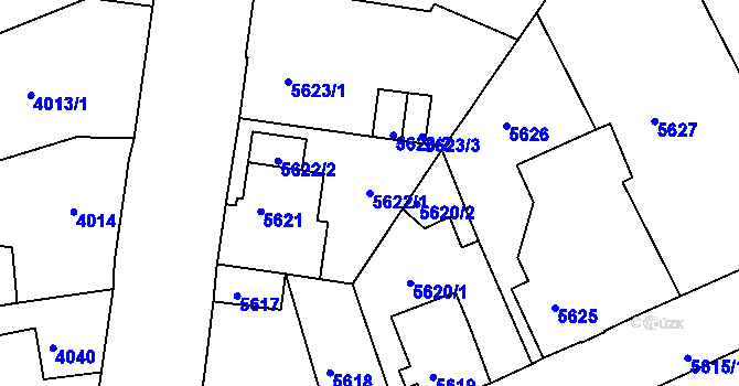 Parcela st. 5622/1 v KÚ Varnsdorf, Katastrální mapa