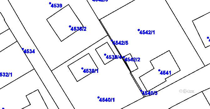 Parcela st. 4538/4 v KÚ Varnsdorf, Katastrální mapa