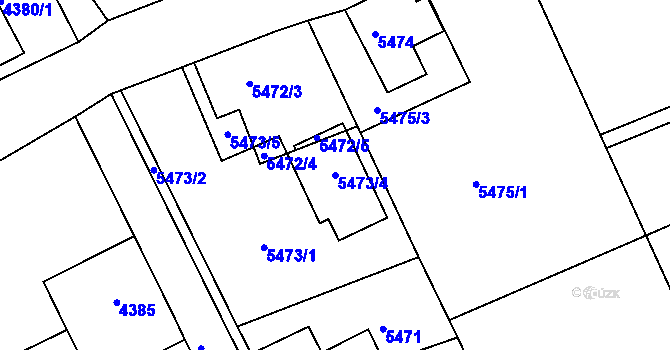Parcela st. 5473/4 v KÚ Varnsdorf, Katastrální mapa