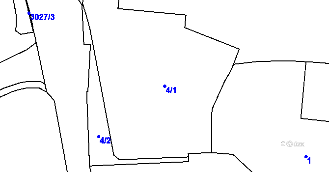 Parcela st. 4/1 v KÚ Varnsdorf, Katastrální mapa