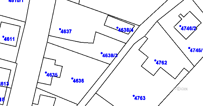 Parcela st. 4638/3 v KÚ Varnsdorf, Katastrální mapa