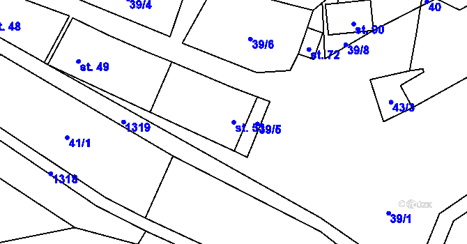 Parcela st. 53 v KÚ Sazomín, Katastrální mapa