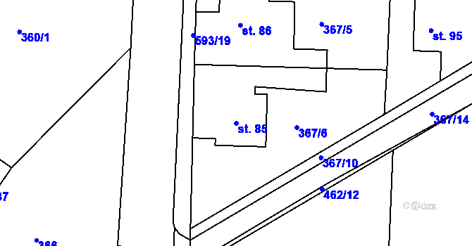 Parcela st. 85 v KÚ Vatín, Katastrální mapa