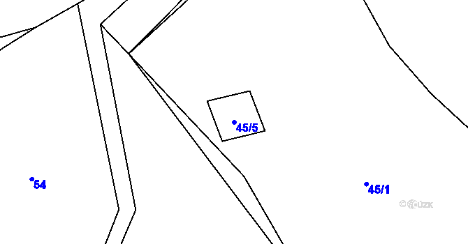 Parcela st. 45/5 v KÚ Vatín, Katastrální mapa