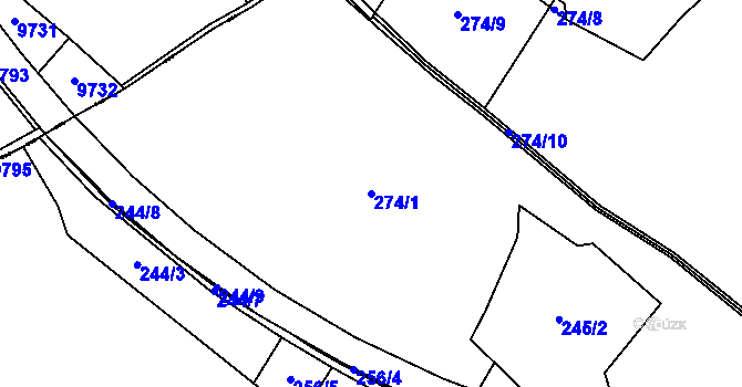 Parcela st. 274/1 v KÚ Vatín, Katastrální mapa