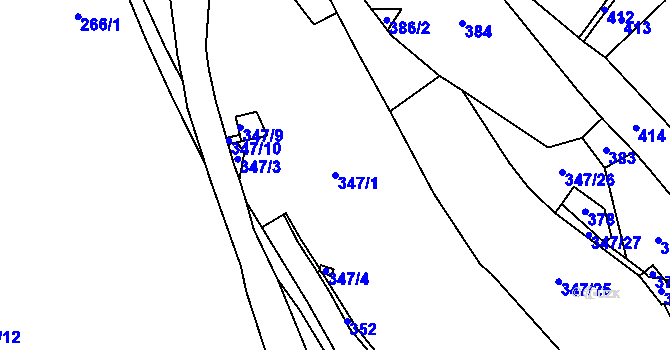 Parcela st. 347/1 v KÚ Vatín, Katastrální mapa