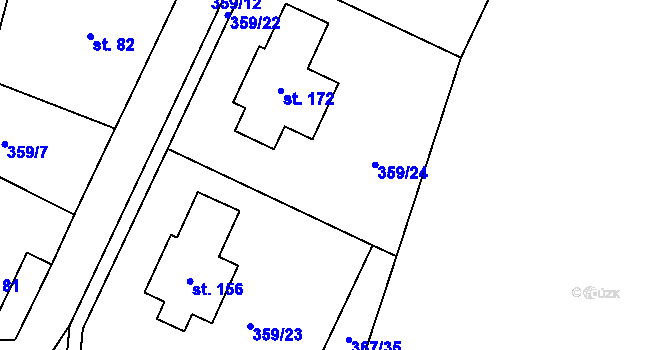 Parcela st. 367/29 v KÚ Vatín, Katastrální mapa