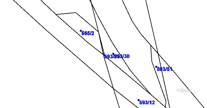 Parcela st. 593/29 v KÚ Vatín, Katastrální mapa