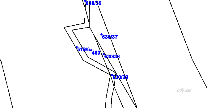 Parcela st. 630/38 v KÚ Vatín, Katastrální mapa