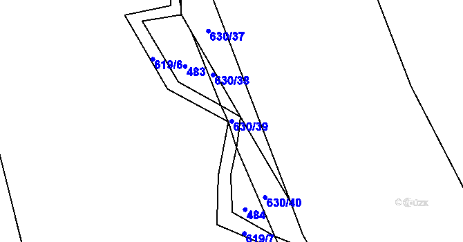 Parcela st. 630/39 v KÚ Vatín, Katastrální mapa