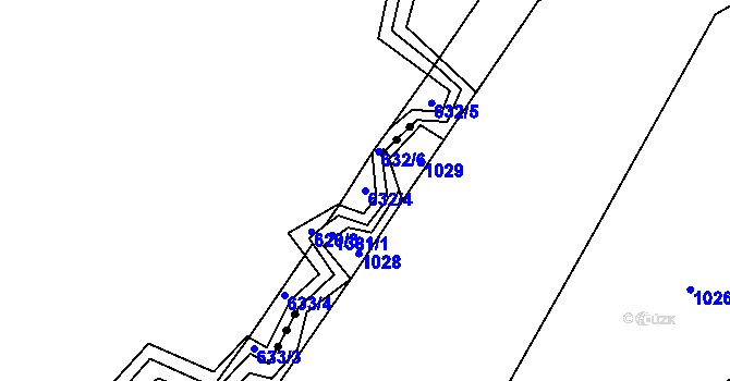Parcela st. 632/4 v KÚ Vatín, Katastrální mapa